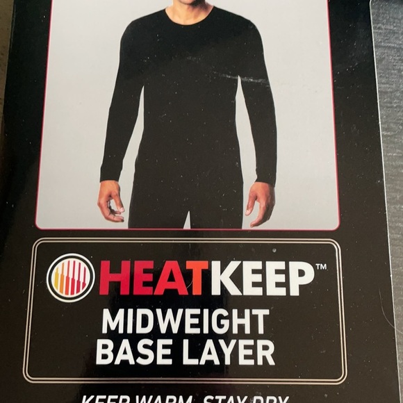 Men's HeatKeep Long Sleeve Crew Base Layer Top - Black - Picture 2 of 7